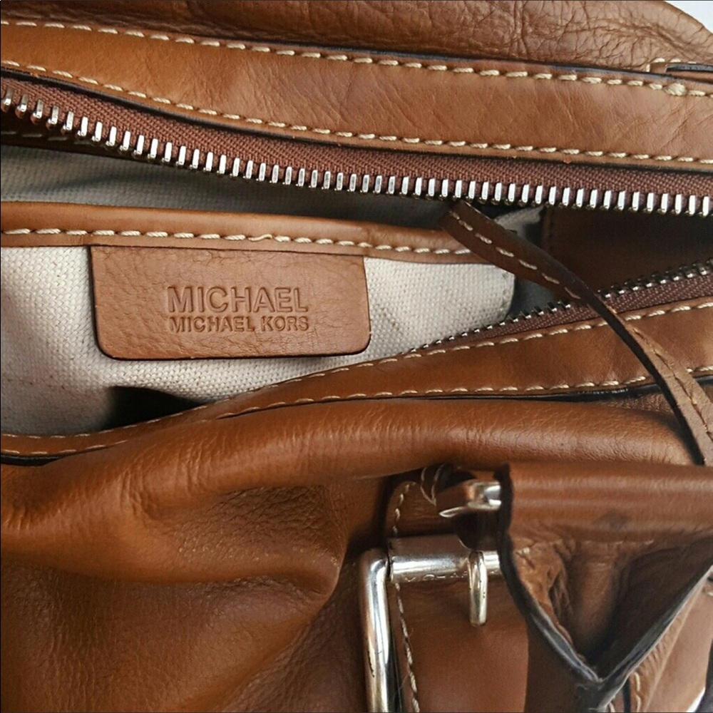 Michael Kors logo buckle bag brown leather - Picture 4 of 6
